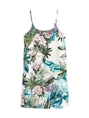 Green/Ecru Linen Blend Floral Slip - Image 6 of 7