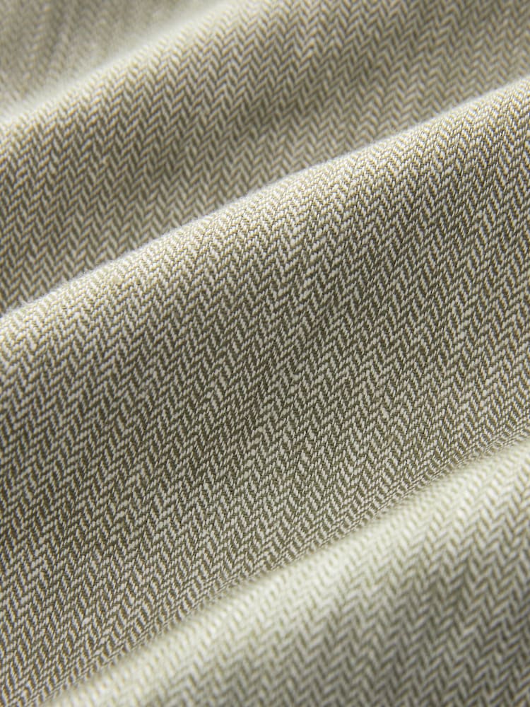 Khaki Green Textured Linen Blazer - Image 6 of 6