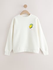 White Lemon Graphic Print Crew Neck Sweatshirt - Image 5 of 8