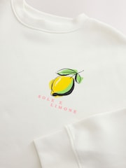White Lemon Graphic Print Crew Neck Sweatshirt - Image 8 of 8