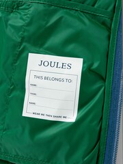 Joules Kids' Cairn Blue & Green Showerproof Padded Coat - Image 10 of 10