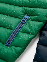 Joules Kids' Cairn Blue & Green Showerproof Padded Coat - Image 8 of 10