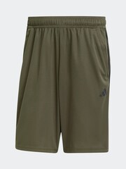 أخضر داكن - adidas Train Essentials 3-Stripe Shorts - صورة 6 من 6