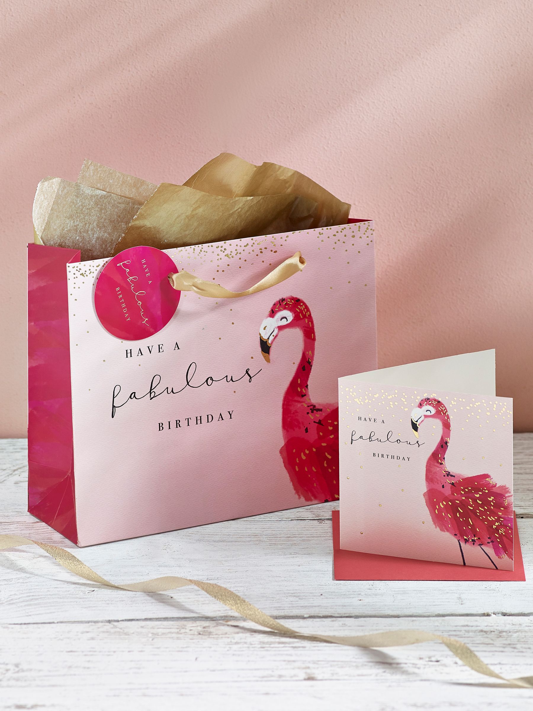Flamingo christmas gift bag shop