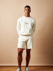 Peckham Rye White Graphic 100% Cotton Sweatshirt - Image 1 of 3