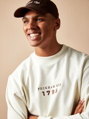 Peckham Rye White Graphic 100% Cotton Sweatshirt - Image 2 of 3