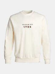 Peckham Rye White Graphic 100% Cotton Sweatshirt - Image 3 of 3