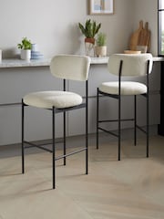 Casual Bouclé Oyster Aleia Bar Stool - Image 1 of 8