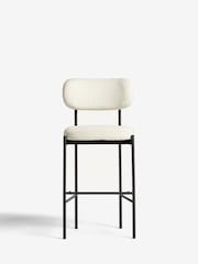 Casual Bouclé Oyster Aleia Bar Stool - Image 2 of 8