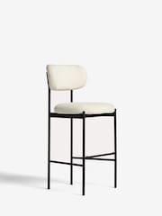 Casual Bouclé Oyster Aleia Bar Stool - Image 3 of 8
