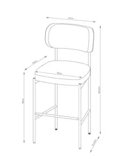 Casual Bouclé Oyster Aleia Bar Stool - Image 4 of 8