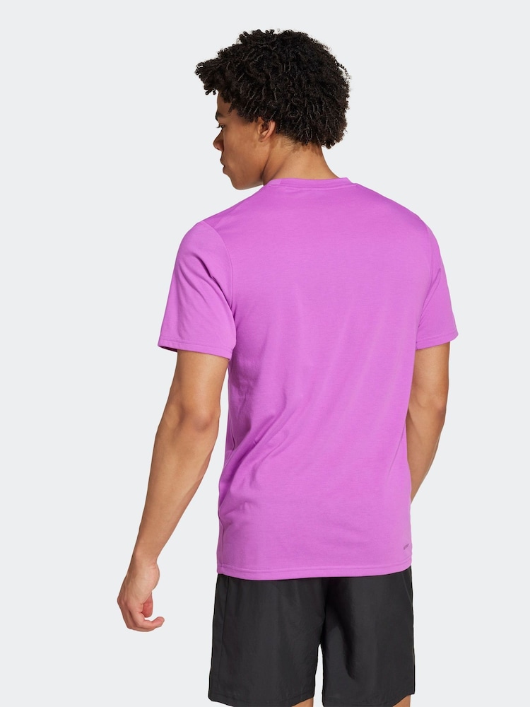 adidas Purple 100% Cotton Train Essentials Feelready Training T-Shirt - Image 2 of 7