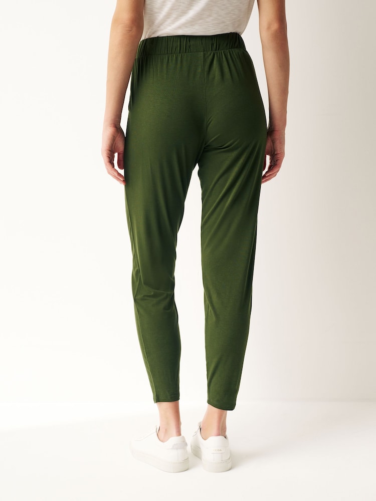 Dark Khaki Green Jersey Joggers - Image 3 of 7