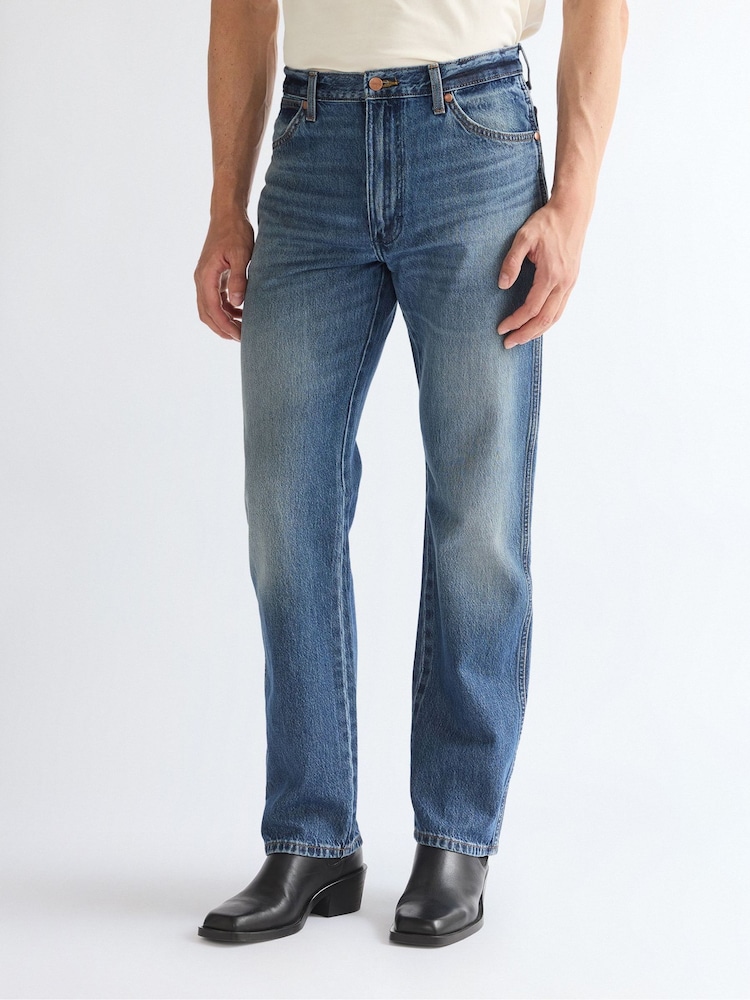 Azul - Vaqueros de corte cowboy originales efecto lavado 13MWZ Pacific de Wrangler - Imagen 1 de 5