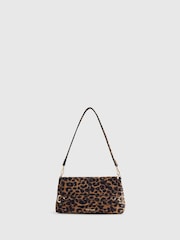 River Island Brown Leopard Print Fold Over Clutch Bag - Image 2 of 5
