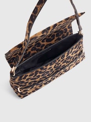 River Island Brown Leopard Print Fold Over Clutch Bag - Image 4 of 5