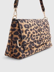 River Island Brown Leopard Print Fold Over Clutch Bag - Image 5 of 5
