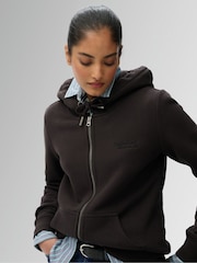 Superdry Black Essentials Logo Full-Zip Hoodie - Image 1 of 6