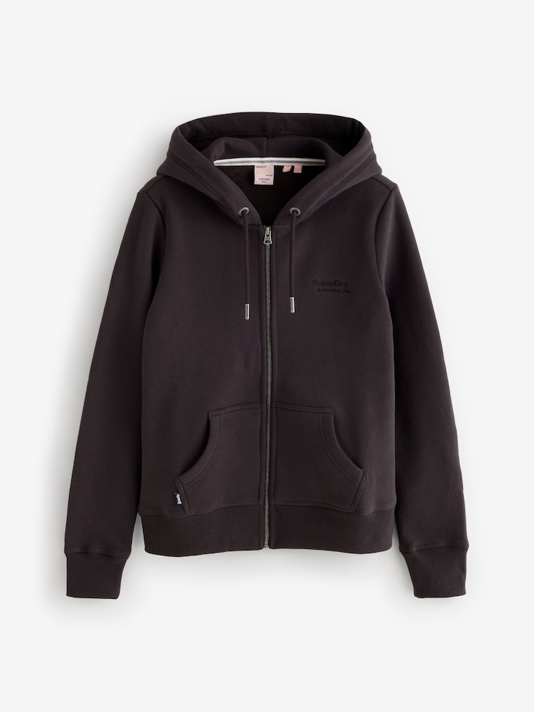Superdry Black Essentials Logo Full-Zip Hoodie - Image 6 of 6
