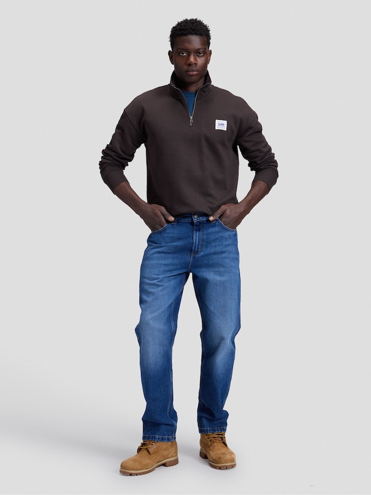 Lee Blue Workwear Haden Quiet Rain Relaxed Straight Mid Jeans - Image 1 of 6