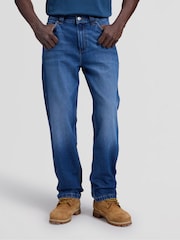 Lee Blue Workwear Haden Quiet Rain Relaxed Straight Mid Jeans - Image 2 of 6