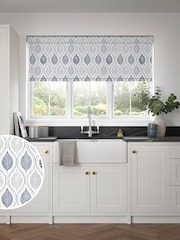 Blue Lino Leaf Made to Measure Roller Blind - Image 1 of 6