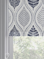 Blue Lino Leaf Made to Measure Roller Blind - Image 5 of 6