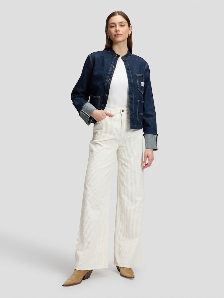 Lee Cream Stella High Rise Wide Leg Jeans - Image 1 of 7 Lee Cream Stella High Rise Wide Leg Jeans - Image 1 of 7