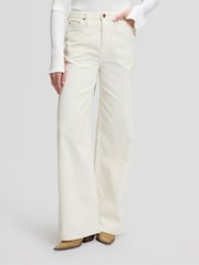 Lee Cream Stella High Rise Wide Leg Jeans - Image 2 of 7