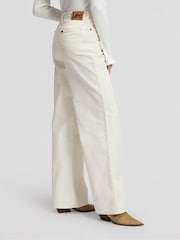 Lee Cream Stella High Rise Wide Leg Jeans - Image 3 of 7