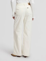 Lee Cream Stella High Rise Wide Leg Jeans - Image 4 of 7