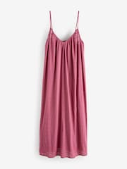 Altrosa - Strukturiertes, voluminöses Maxi-Sommerkleid - Bild 6 von 7