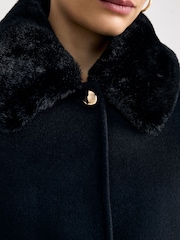 Phase Eight Black Issy Fur Collar Coat - Image 5 of 7