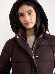 Phase Eight Brown Yasmine Puffer Coat - Image 4 of 7
