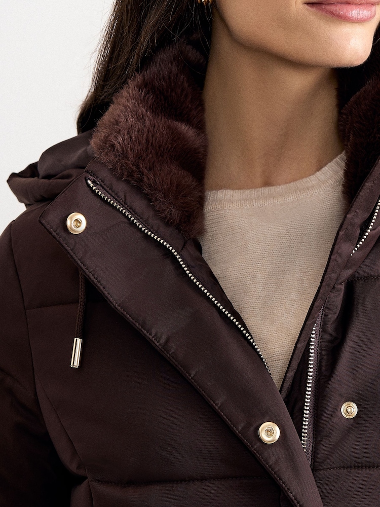 Phase Eight Brown Yasmine Puffer Coat - Image 7 of 7