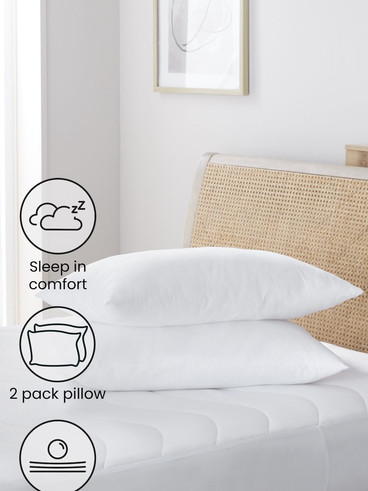 Firm 2 Pack Sleep In Comfort Pillows - Image 2 of 2