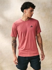 adidas Red Train Essentials Stretch Training T-Shirt - Image 4 of 8