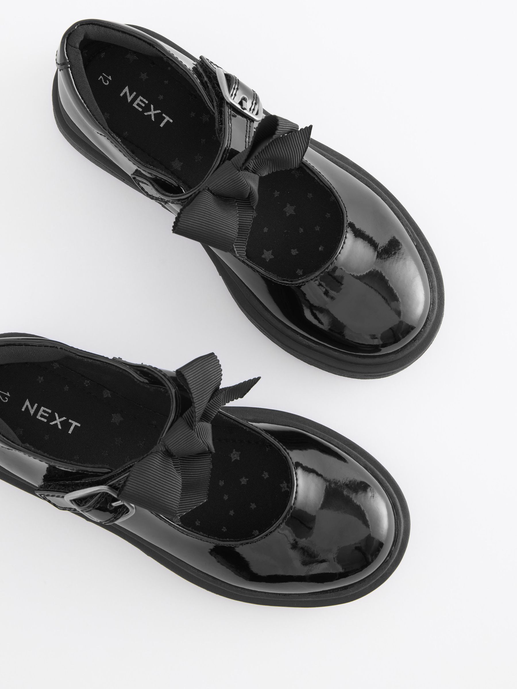 Black patent bow shoes shop