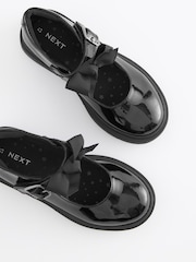 Black Patent Standard Fit (F) Bow Chunky Mary Jane School Shoes - Image 5 of 7