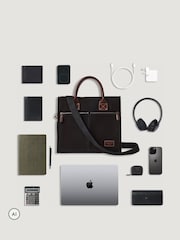 Osprey London Black The Stockholm Canvas Messenger Bag - Image 4 of 6