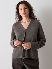 Whistles Nude Wool V-Neck Cardigan - Image 4 of 4