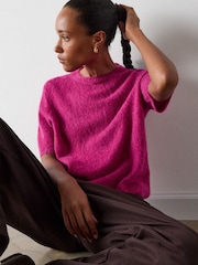 Whistles Pink Mix Knitted T-Shirt - Image 2 of 4