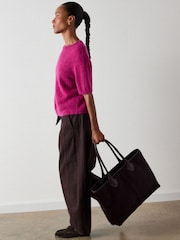 Whistles Pink Mix Knitted T-Shirt - Image 3 of 4