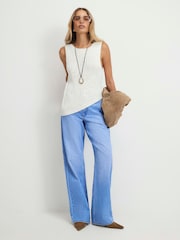 River Island Blue High Rise Relaxed Straight Jeans - Image 1 of 4