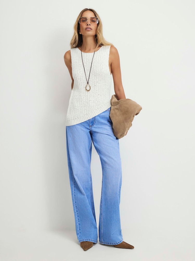 River Island Blue High Rise Relaxed Straight Jeans - Image 1 of 4