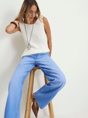 River Island Blue High Rise Relaxed Straight Jeans - Image 2 of 4