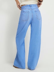 River Island Blue High Rise Relaxed Straight Jeans - Image 4 of 4