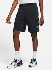Nike Black Club Fleece Cargo Shorts - Image 1 of 9