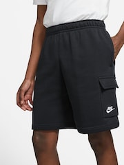 Nike Black Club Fleece Cargo Shorts - Image 3 of 9