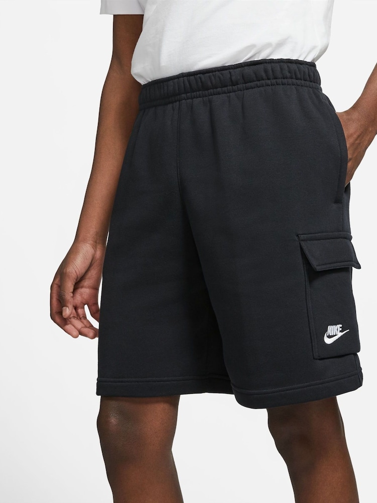Czarny - Nike Club Fleece Cargo Shorts - Image 3 of 9